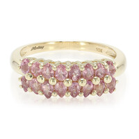 Nicht erhitzter Padparadscha-Saphir-Goldring