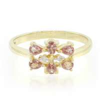 Nicht erhitzter Padparadscha-Saphir-Goldring