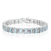 Himmelblauer Topas-Silberarmband