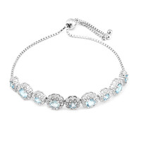 Schweizblauer Topas-Silberarmband