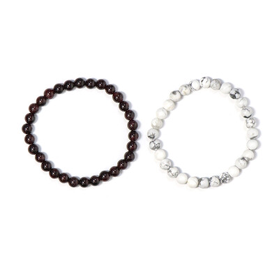 2er Set Edelstein-Armbänder