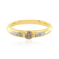 PK Champagner-Diamant-Silberring