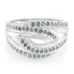 Fancy-Diamant-Silberring