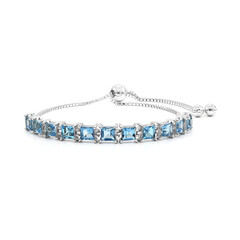 Schweizblauer Topas-Silberarmband
