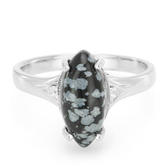 Schneeflocken-Obsidian-Silberring
