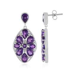 Sambia-Amethyst-Silberohrringe