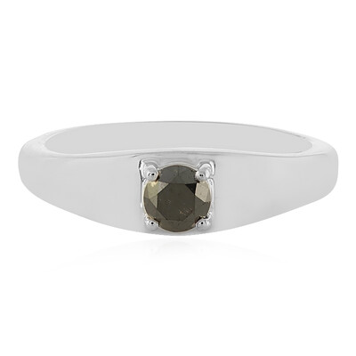 Schwarzer Brillant-Silberring