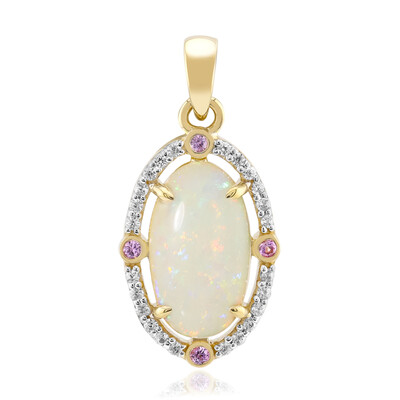 Brasilianischer Weißer Opal-Goldanhänger