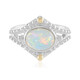 Welo-Opal-Silberring mit Gold (Granulieren)