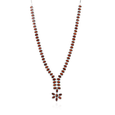 Mosambik-Granat-Silbercollier