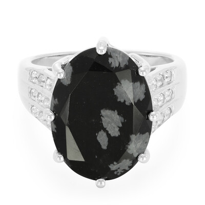 Schneeflocken-Obsidian-Silberring