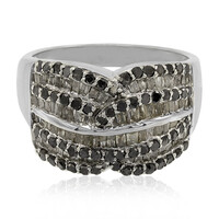Schwarzer Diamant-Silberring