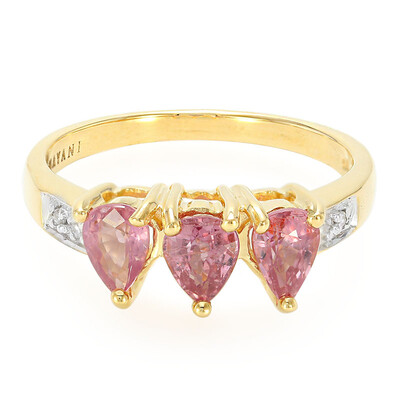 Nicht erhitzter Padparadscha-Saphir-Goldring (AMAYANI)