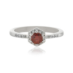 Himbeer-Zirkon-Silberring