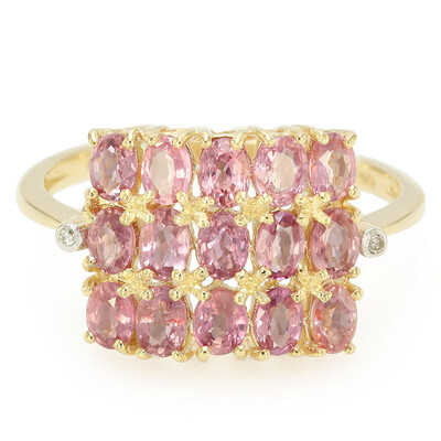 Nicht erhitzter Padparadscha-Saphir-Goldring (AMAYANI)