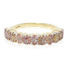 Nicht erhitzter Padparadscha-Saphir-Goldring