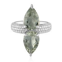 Grüner Amethyst-Silberring