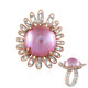 Pinkfarbene Mabe-Perlen-Silberring (Gems en Vogue)