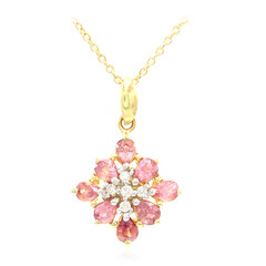 Nicht erhitzter Padparadscha-Saphir-Goldhalskette (AMAYANI)