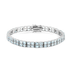 Himmelblauer Topas-Silberarmband