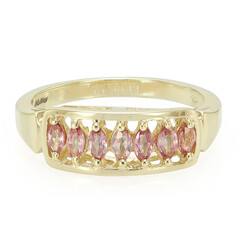 Nicht erhitzter Padparadscha-Saphir-Goldring