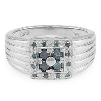 Fancy-Diamant-Silberring