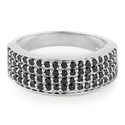 Schwarzer Spinell-Silberring