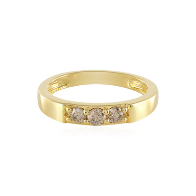 I3 Champagner-Brillant-Silberring