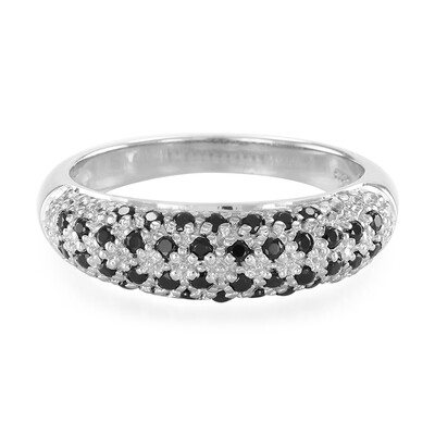 Schwarzer Spinell-Silberring