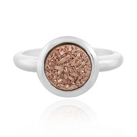 Kupferfarbener Glitzer-Achat-Silberring