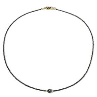 Schwarzer Diamant-Goldhalskette (Adela Gold)
