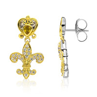 Gelber Saphir-Silberohrringe (Dallas Prince Designs)