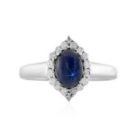 Blauer Stern-Saphir-Silberring