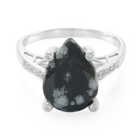 Schneeflocken-Obsidian-Silberring