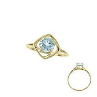 Himmelblauer Topas-Goldring