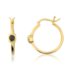 Schwarzer Diamant-Goldohrringe