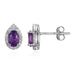 Sambia-Amethyst-Silberohrringe