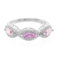 Pinkfarbener Saphir-Silberring
