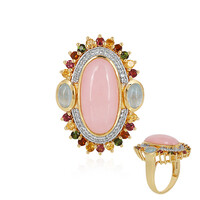 Pinkfarbener Opal-Silberring