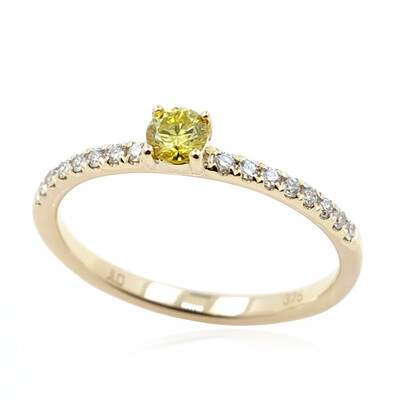Gelber SI2 Brillant-Goldring