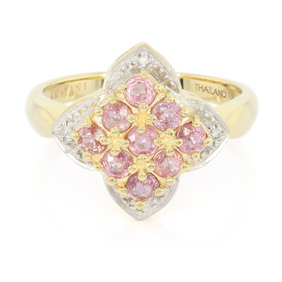 Nicht erhitzter Padparadscha-Saphir-Goldring (AMAYANI)