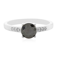 Schwarzer Diamant-Silberring