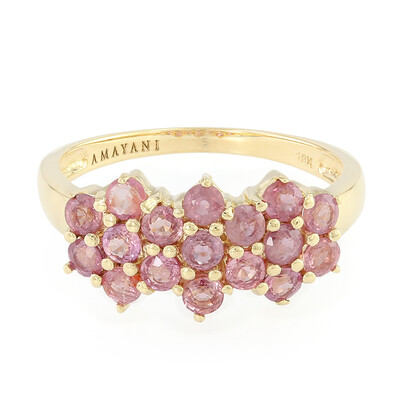 Nicht erhitzter Padparadscha-Saphir-Goldring (AMAYANI)