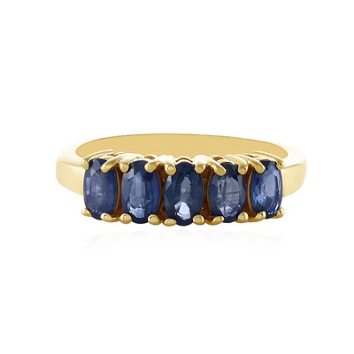Blauer Saphir-Silberring