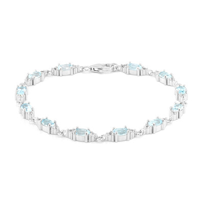 Himmelblauer Topas-Silberarmband