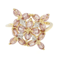 Nicht erhitzter Padparadscha-Saphir-Goldring (AMAYANI)