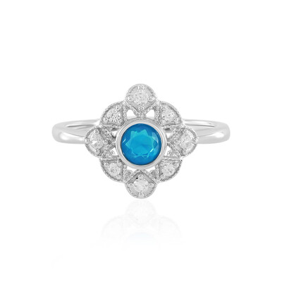 Äthiopischer Blauer Opal-Silberring
