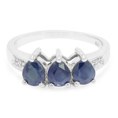 Blauer Saphir-Silberring