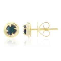 Lightning Ridge-Schwarzer Opal-Goldohrringe
