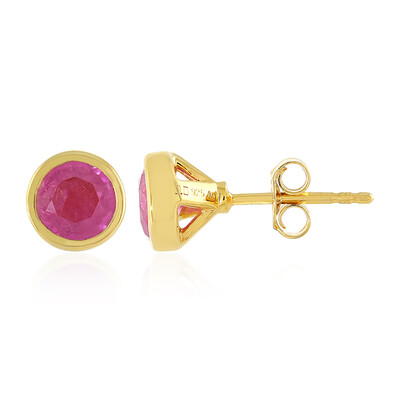 Pinkfarbener Madagaskar-Saphir-Silberohrringe